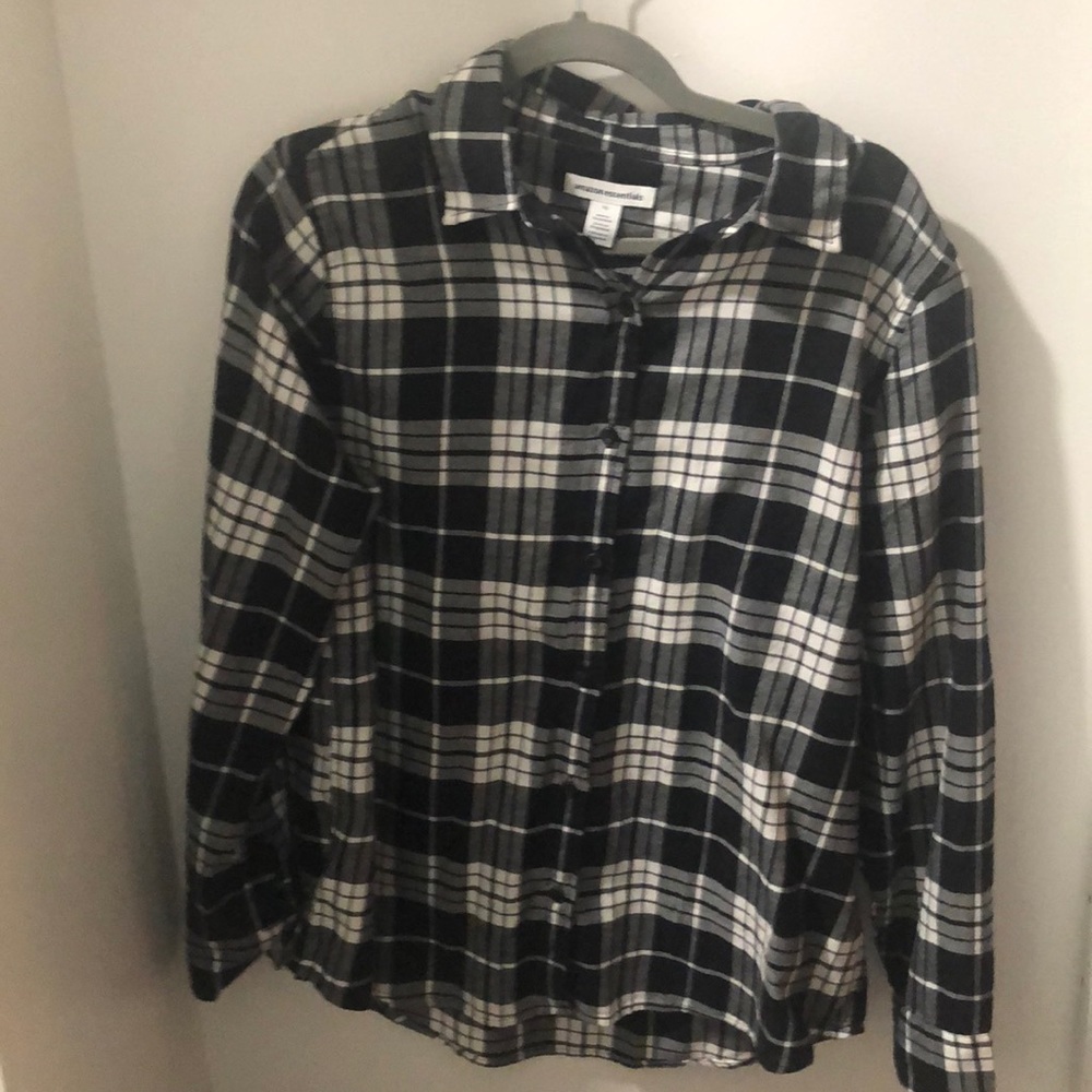 Black and White Plaid Button Down